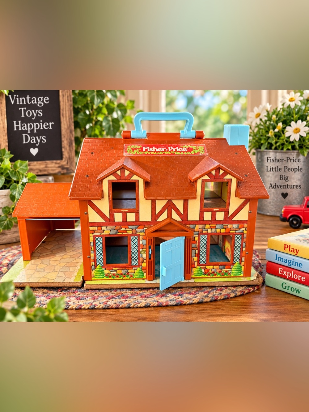 Vintage Fisher Price Little People #952 Play Family House Tudor Dollhouse 1970s